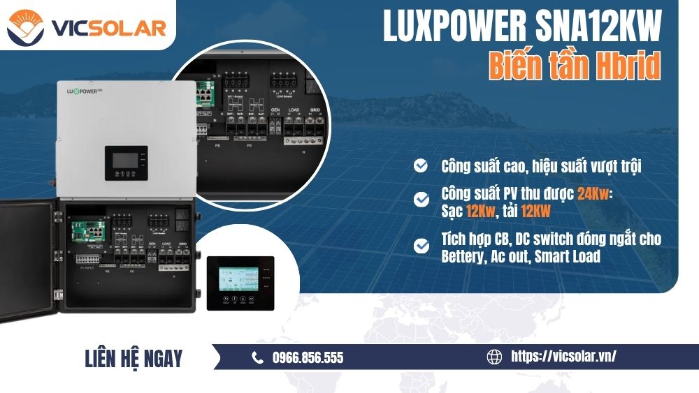 Biến tần Hybrid LUXPOWER 12Kw SNA