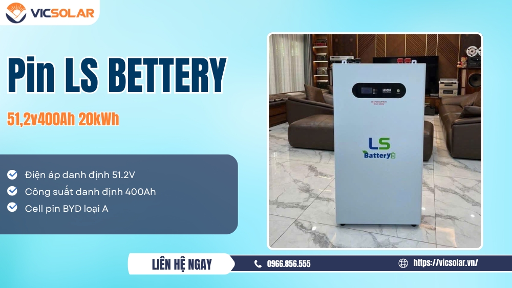 lắp đặt Pin Lưu Trữ LS Battery 51.2V400Ah 20kwh