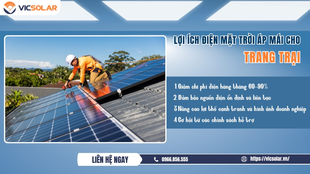 Lợi ích vượt trội khi lắp đặt điện mặt trời áp mái cho trang trại và cơ sở chăn nuôi