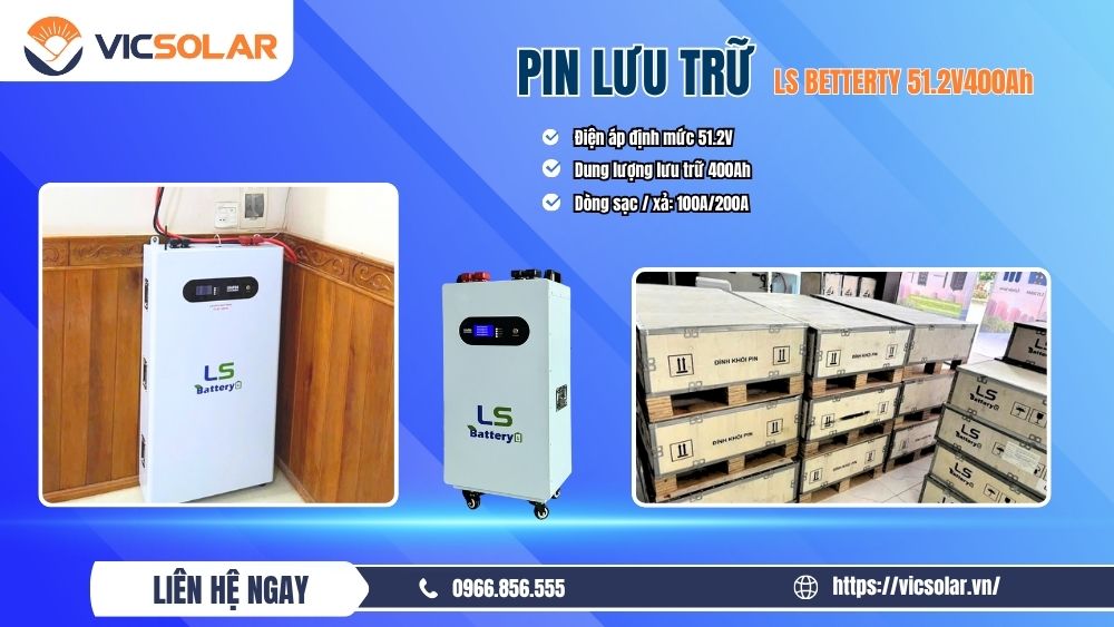 Thông số kỹ thuật Pin LS Battery 51,2V -400AH (20Kw) - VIC10