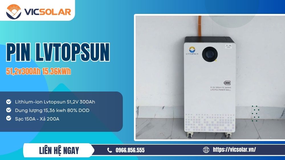 Pin lưu trữ Lvtopsun 51,2v300Ah 15.36kWh