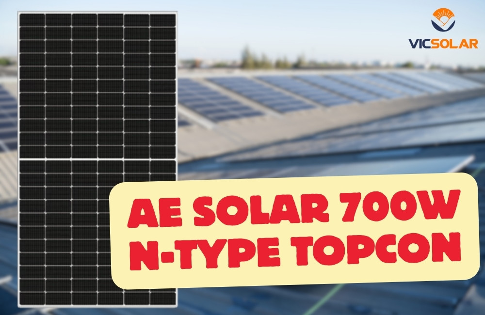 Tấm pin năng lượng mặt trời AE Solar 700W N-type TOPCon cao cấp