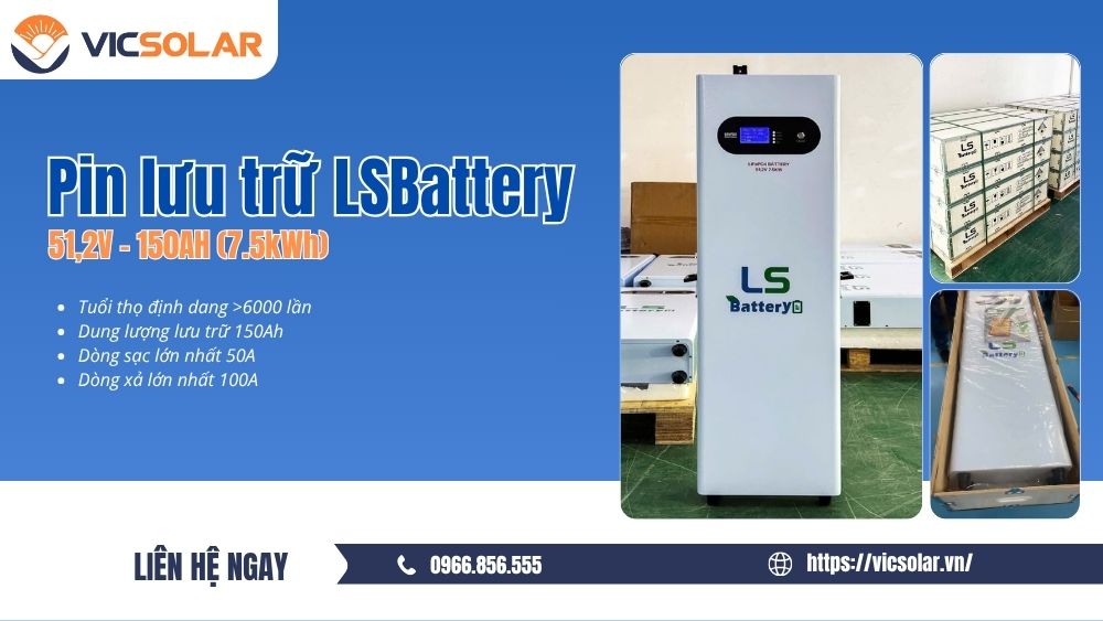 Thông số kỹ thuật Pin lưu trữ LSBattery 51,2V - 150AH (7.5kWh)