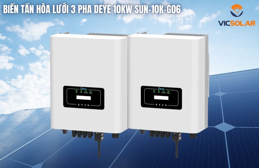 Biến tần hòa lưới 3 pha Deye 10Kw SUN-10K-G06 cao cấp