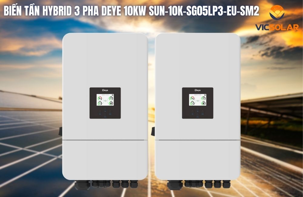 Biến tần hybrid 3 Pha Deye 10Kw SUN-10K-SG05LP3-EU-SM2 chính hãng