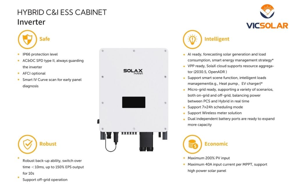 Biến Tần Inverter SolaX 49.9KW 3 Phase Hybrid – X3-AELIO chính hãng