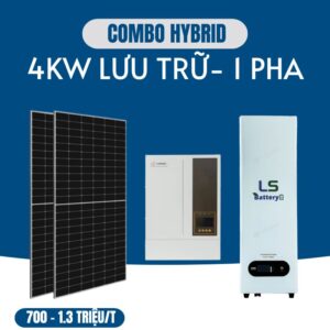 Combo điện mặt trời 4kw (Giảm 700-1,3 triệu/ tháng)