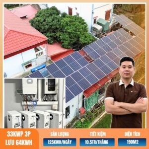 33kWp 3P lưu 64kWh