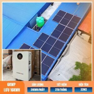 6kWp lưu trữ 16kWh