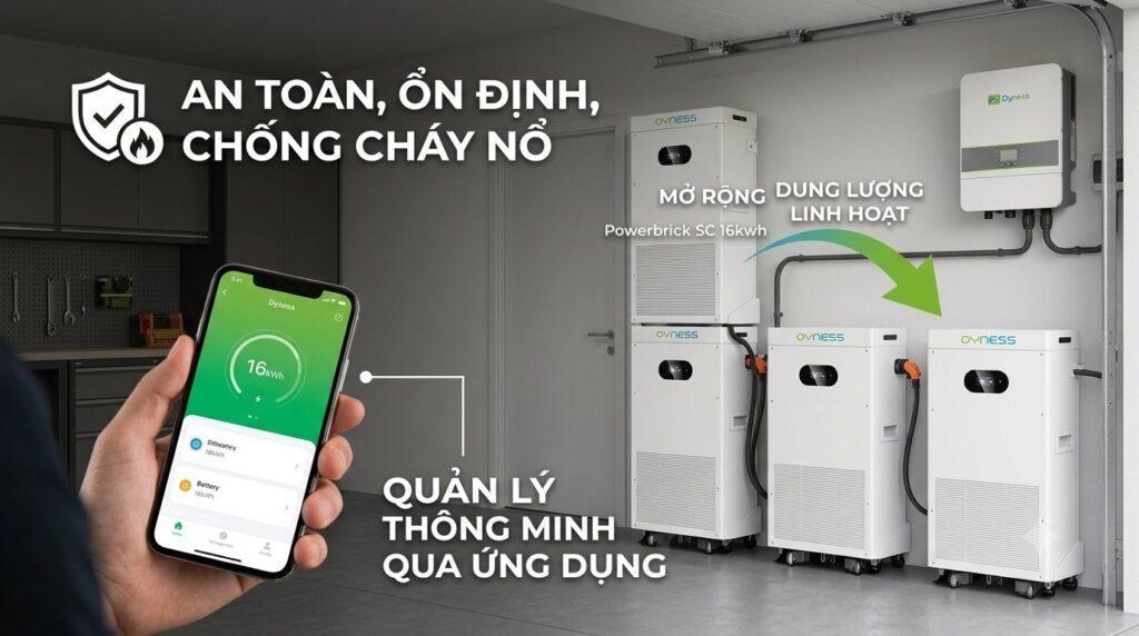 Ưu điểm nổi bật của Pin lưu trữ Dyness PowerBrick SC 16kWh