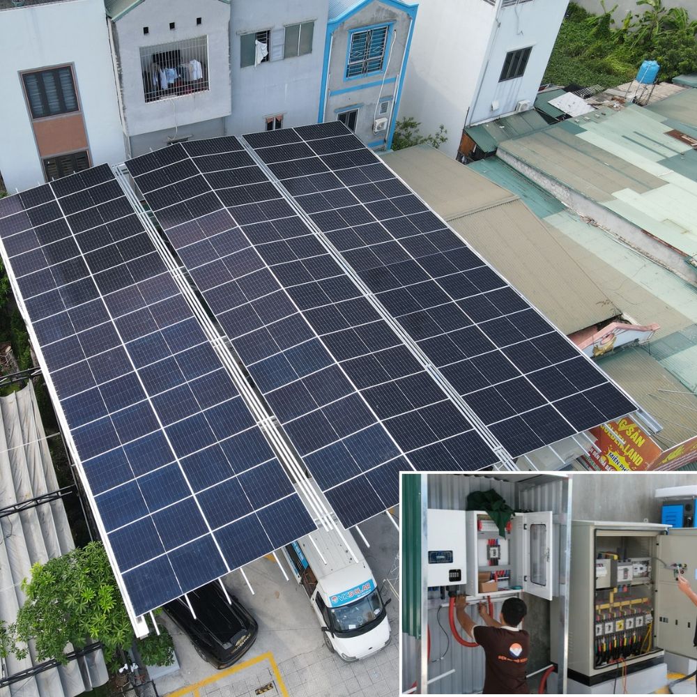 Bảng giá gói thiết bị điện mặt trời trạm sạc ô tô điện 56kWp VIC39