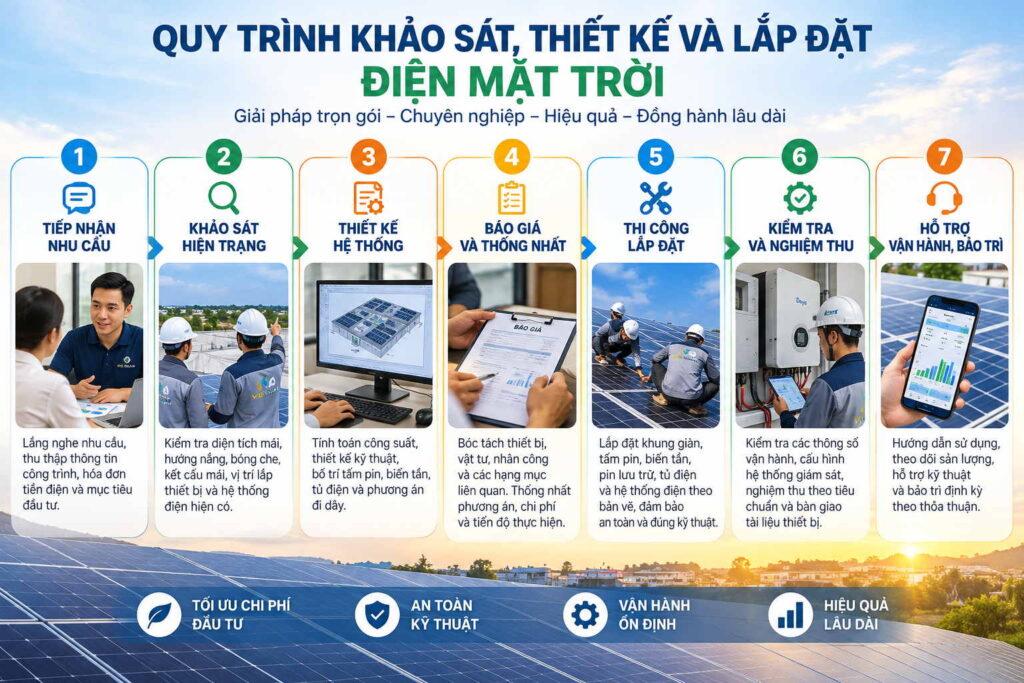 Quy trình lắp đặt điện mặt trời tại Hà Nam